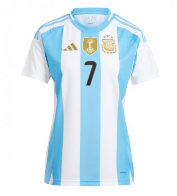 Argentina Rodrigo De Paul #7 Hjemmebanetrøje Dame Copa America 2024 Kortærmet